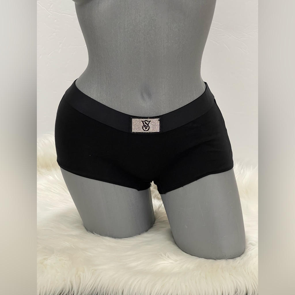 Victorias Secret Logo Cotton Shine Patch Shortie Panty Underwear. Nwt